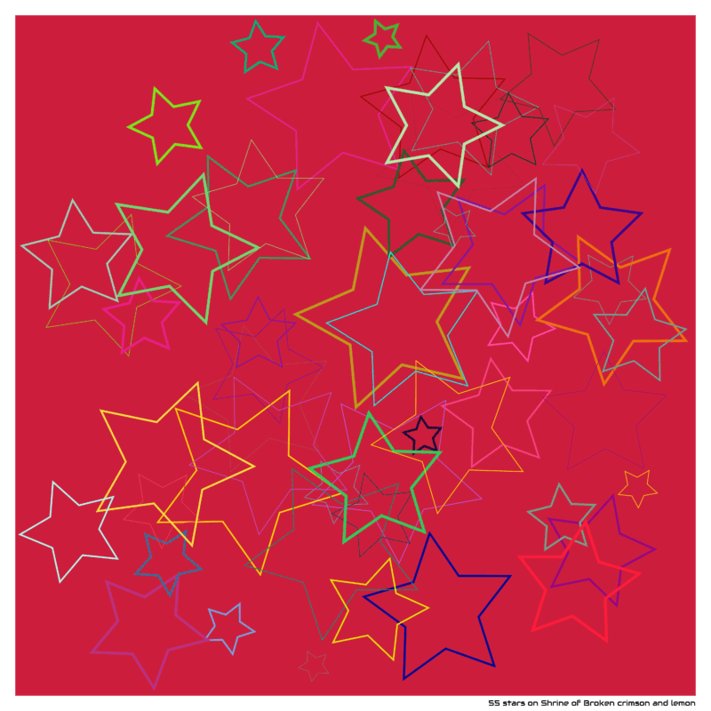 55 stars on Shrine of Broken crimson and lemon