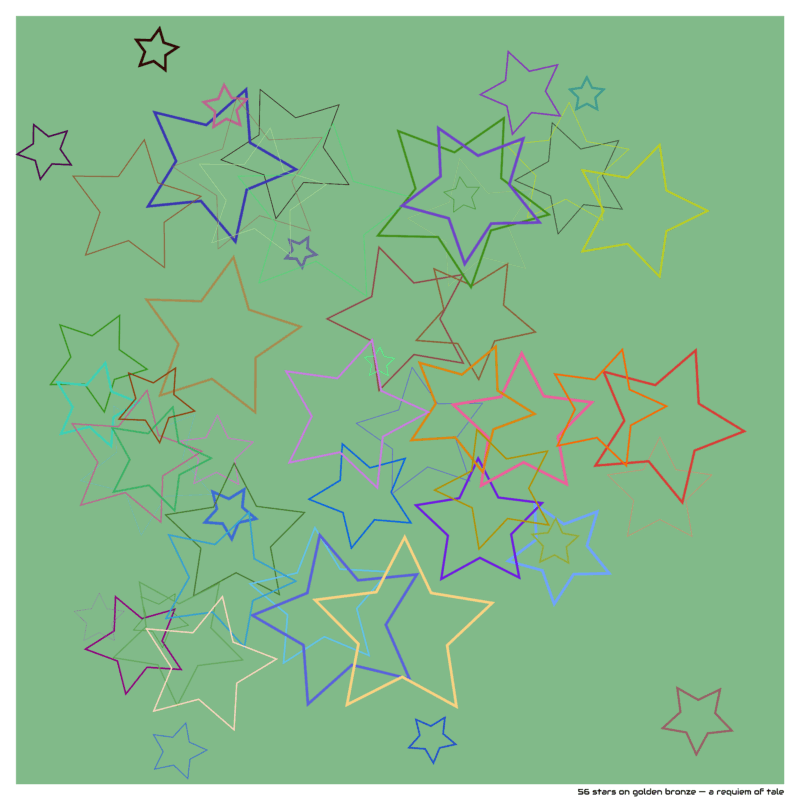 56 stars on golden bronze — a requiem of tale