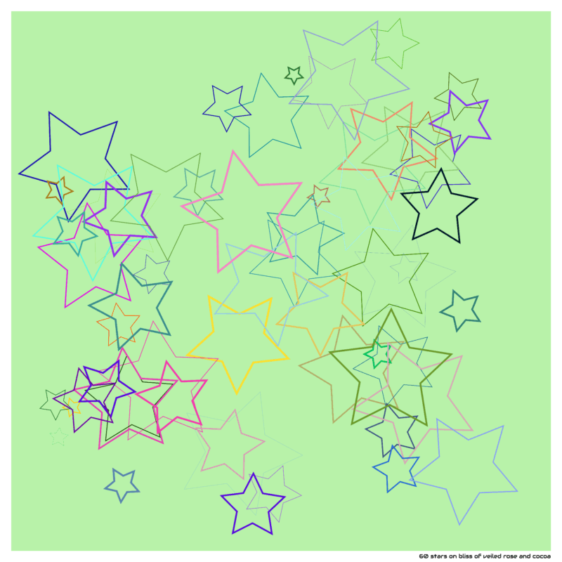 60 stars on bliss of veiled rose and cocoa