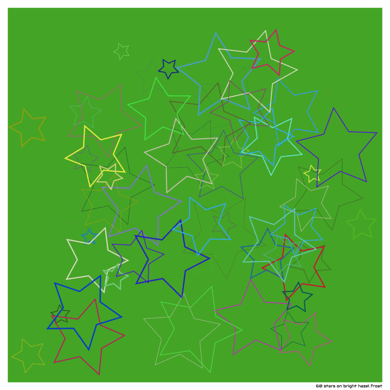 60 stars on bright hazel frost