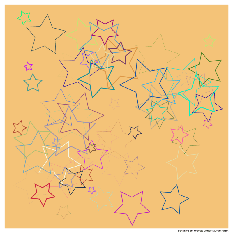 60 stars on bronze under Muted hazel