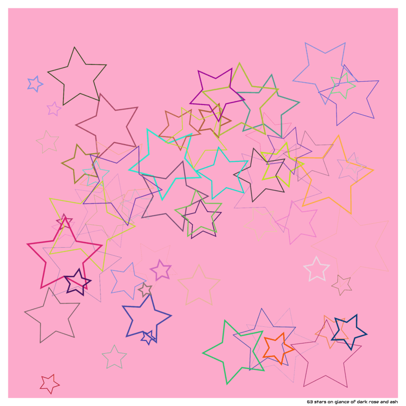 63 stars on glance of dark rose and ash