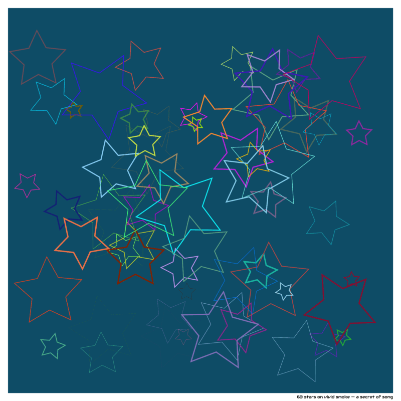 63 stars on vivid smoke — a secret of song