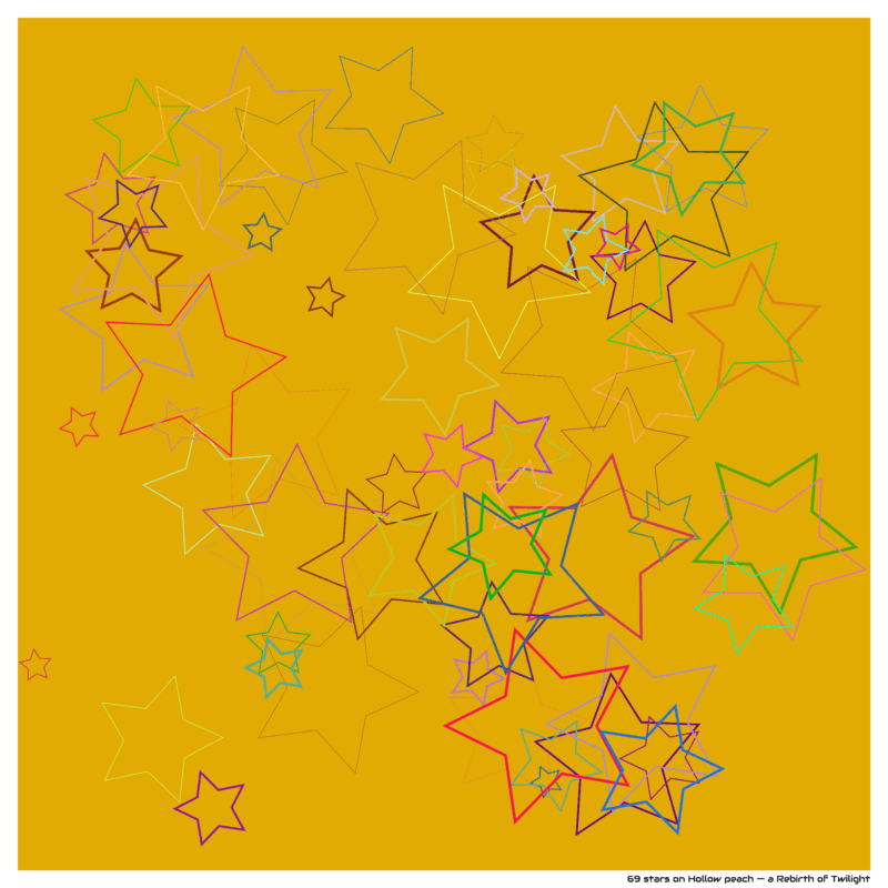 69 stars on Hollow peach — a Rebirth of Twilight