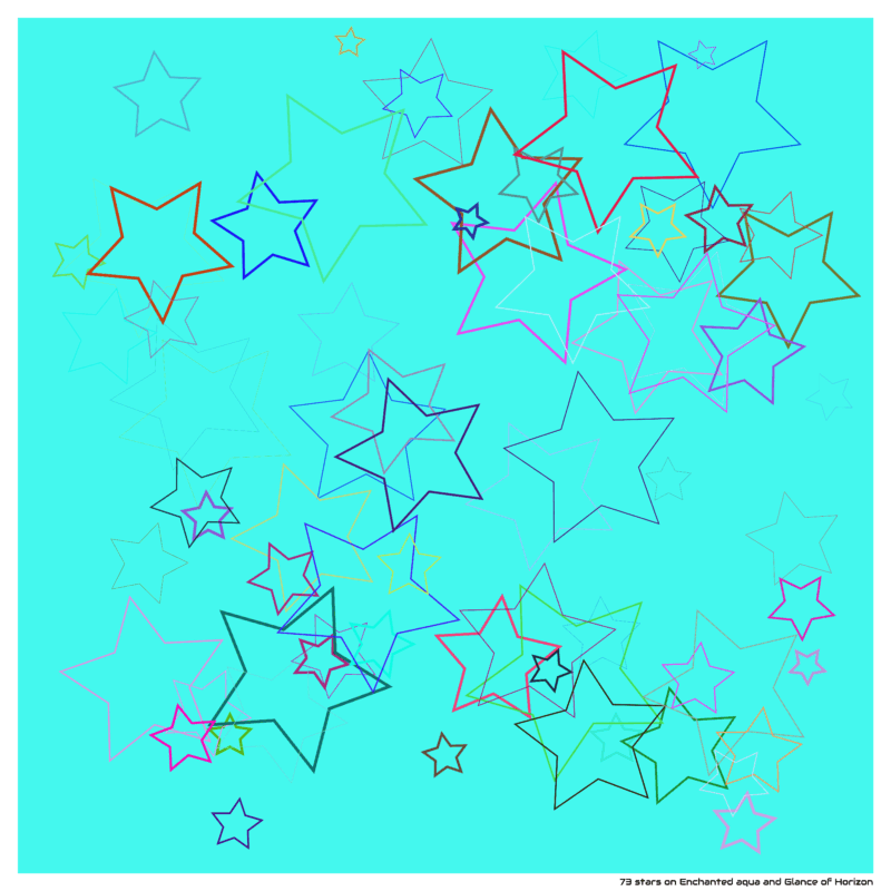 73 stars on Enchanted aqua and Glance of Horizon