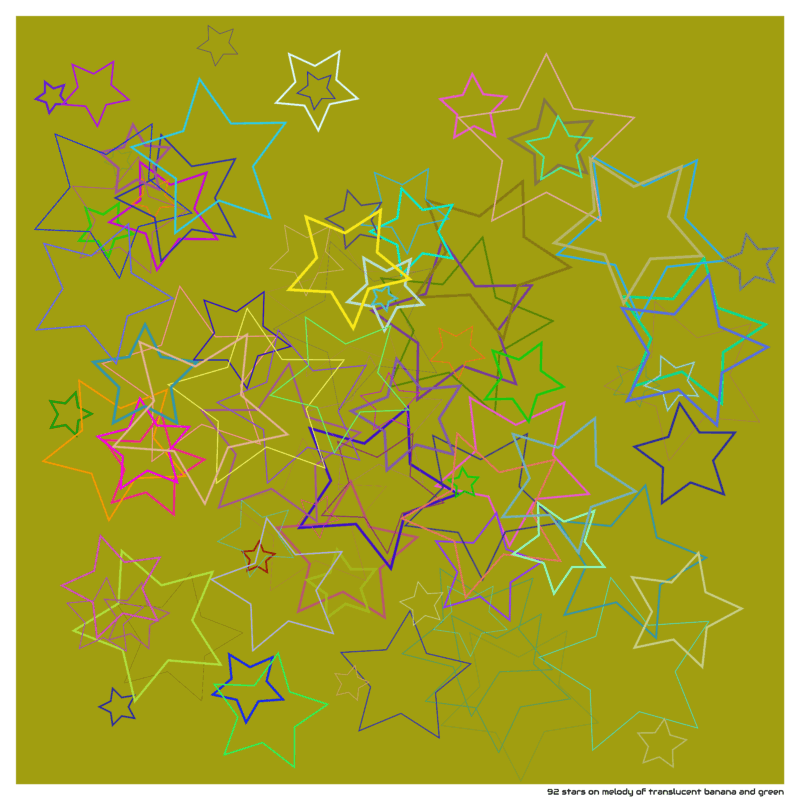 92 stars on melody of translucent banana and green