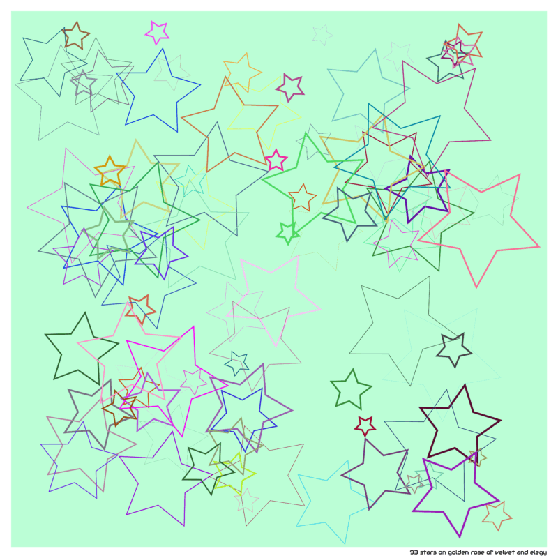 93 stars on golden rose of velvet and elegy