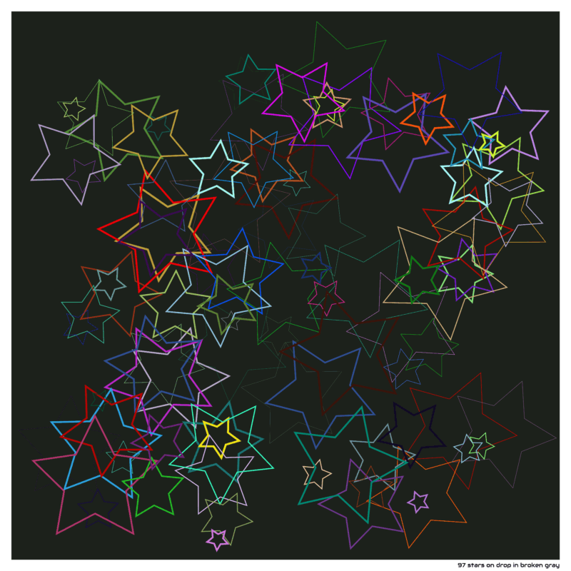 97 stars on drop in broken gray
