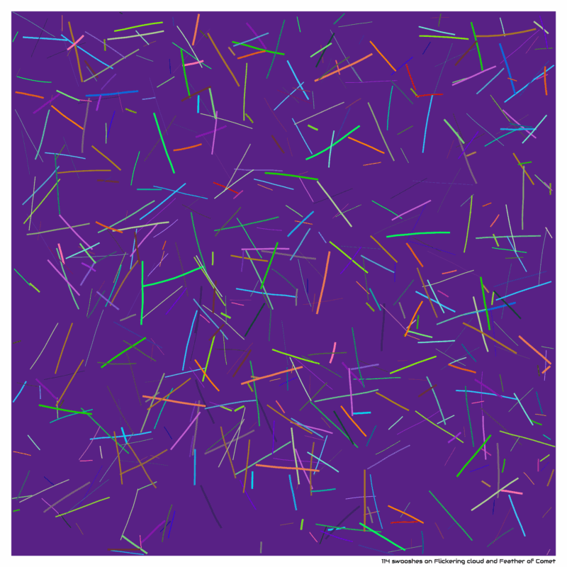 114 swooshes on Flickering cloud and Feather of Comet