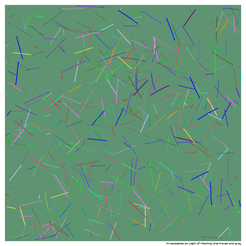 114 swooshes on Light of Fleeting chartreuse and gray