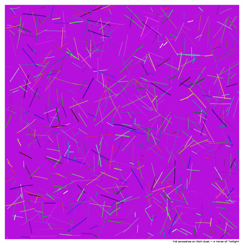 142 swooshes on Rich dusk — a Verse of Twilight