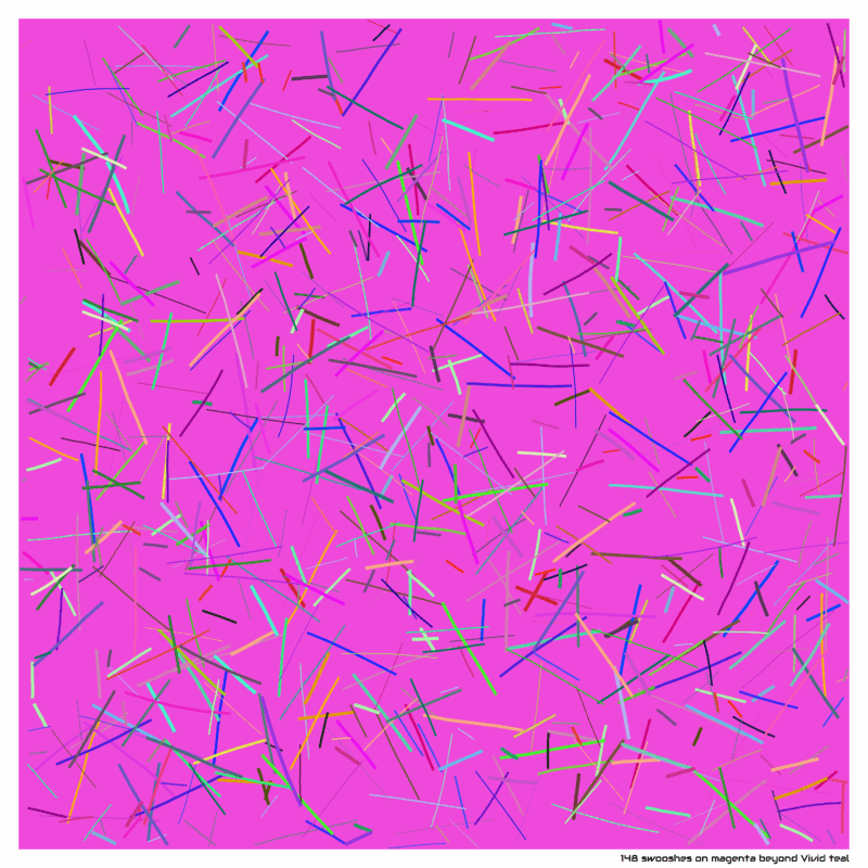 148 swooshes on magenta beyond Vivid teal