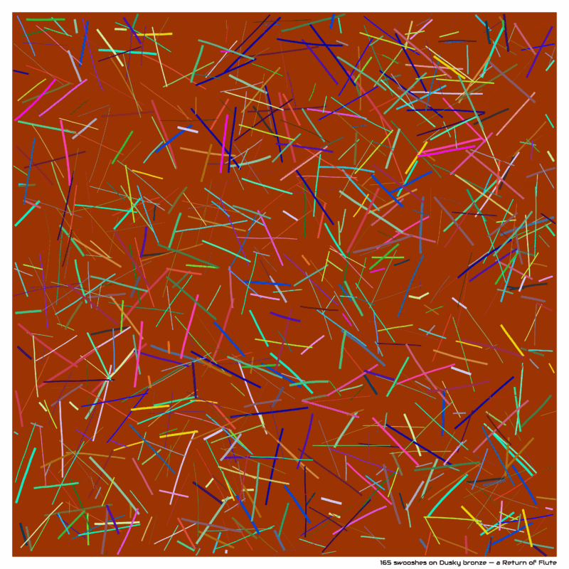 165 swooshes on Dusky bronze — a Return of Flute