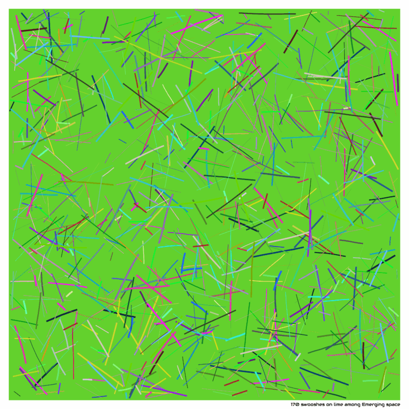 170 swooshes on lime among Emerging space