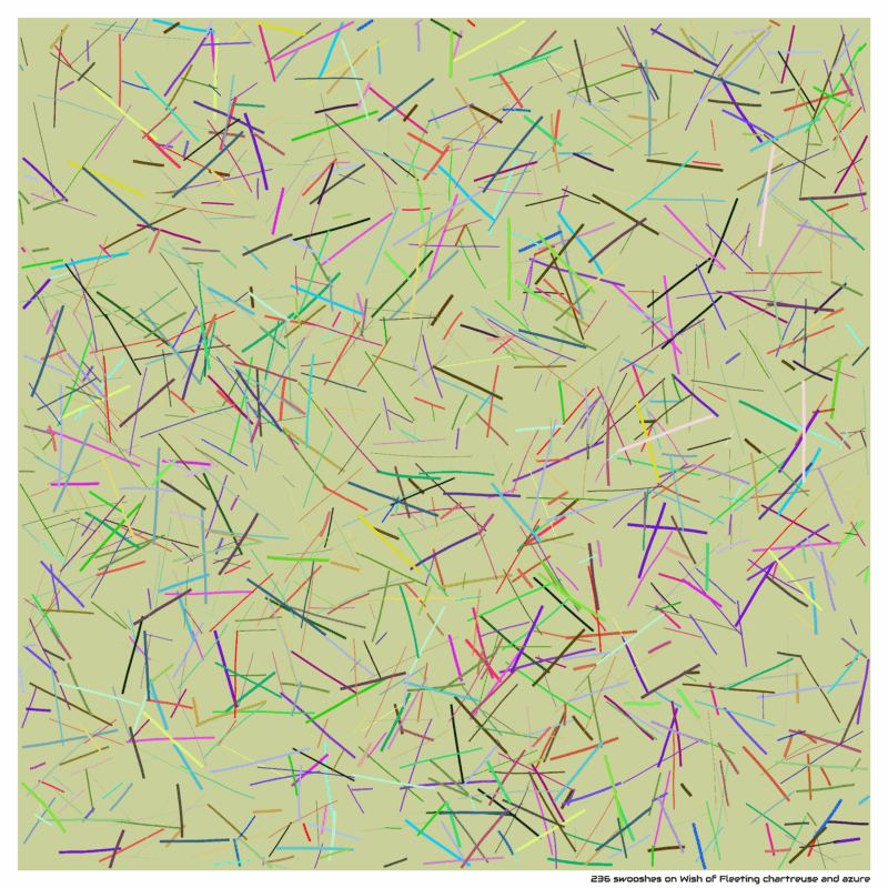 236 swooshes on Wish of Fleeting chartreuse and azure