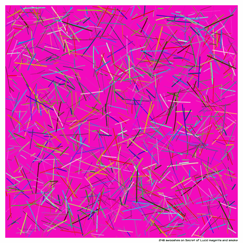 248 swooshes on Secret of Lucid magenta and smoke