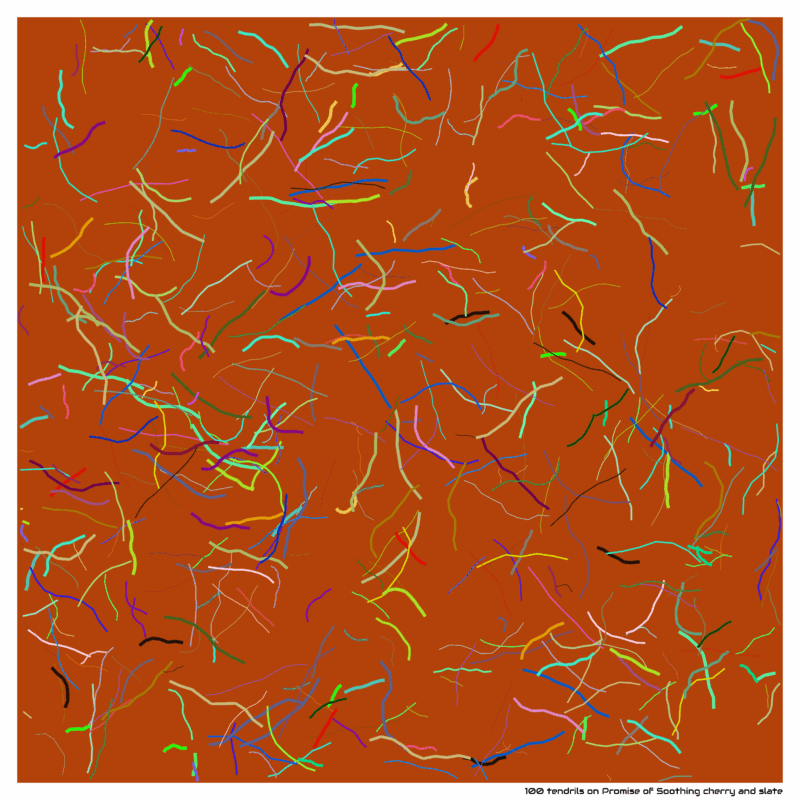 100 tendrils on Promise of Soothing cherry and slate