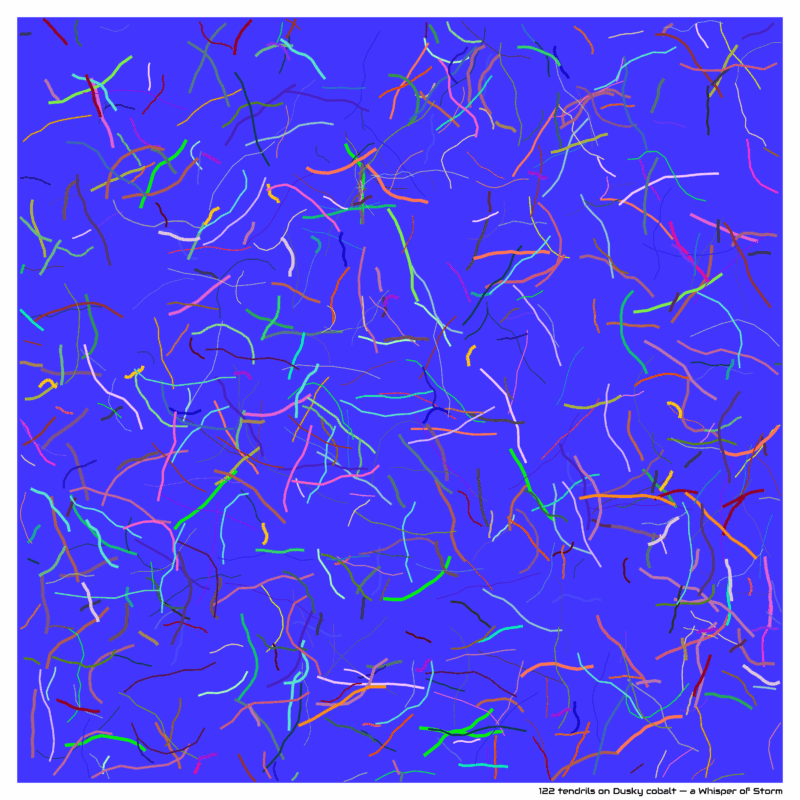 122 tendrils on Dusky cobalt — a Whisper of Storm