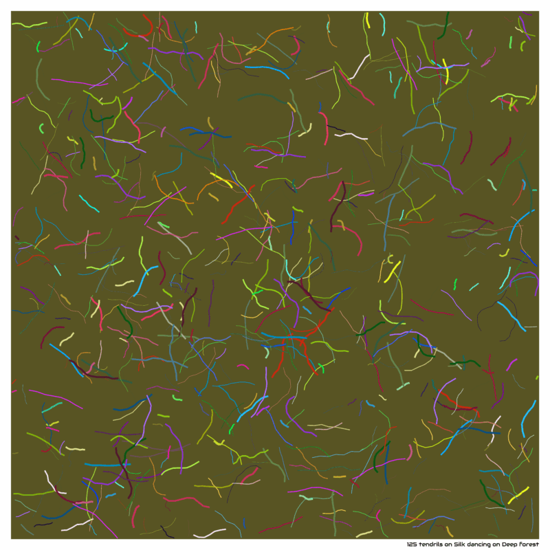 125 tendrils on Silk dancing on Deep forest