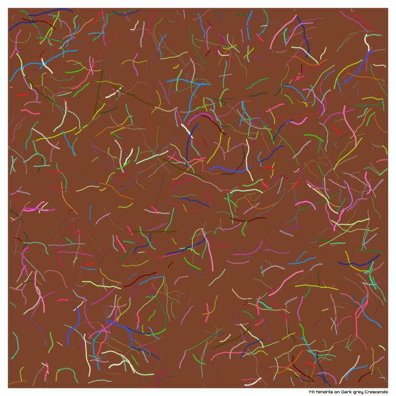 141 tendrils on Dark grey Crescendo