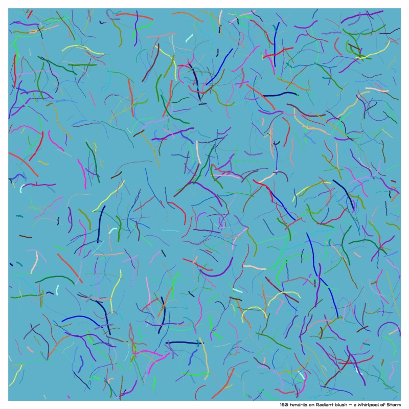 160 tendrils on Radiant blush — a Whirlpool of Storm