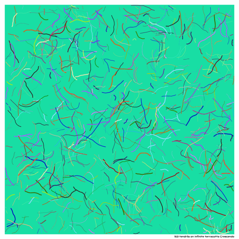 163 tendrils on Infinite terracotta Crescendo