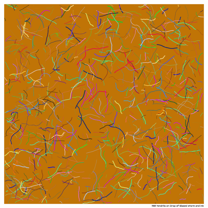 190 tendrils on Drop of Glazed storm and ink