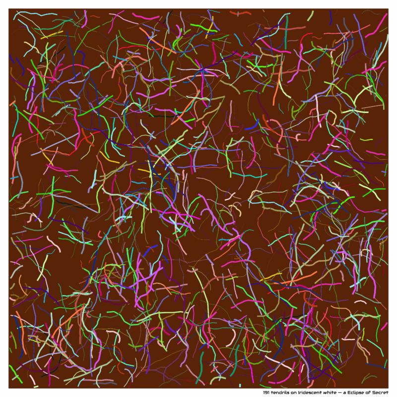 191 tendrils on Iridescent white — a Eclipse of Secret