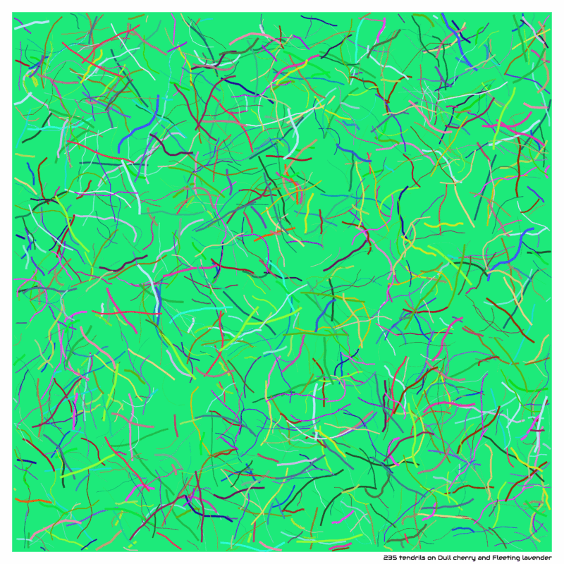 235 tendrils on Dull cherry and Fleeting lavender