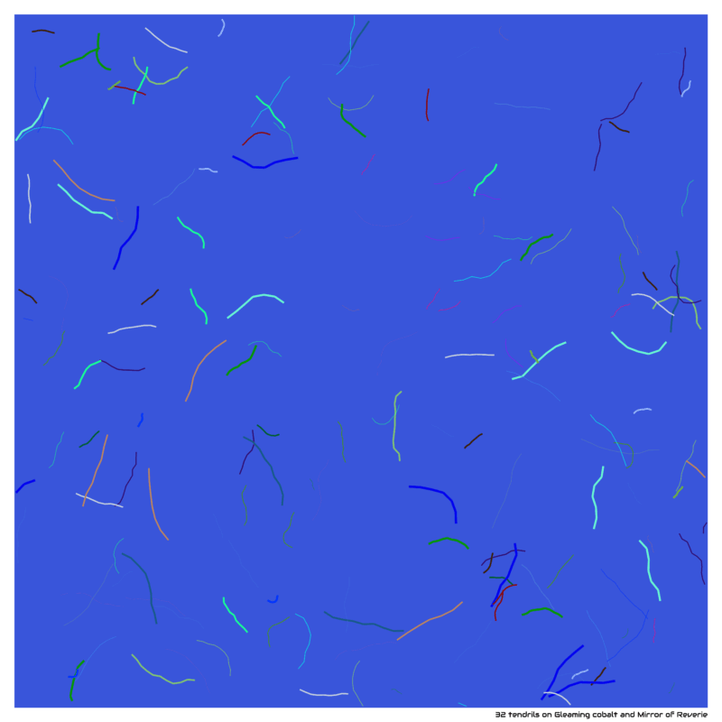 32 tendrils on Gleaming cobalt and Mirror of Reverie