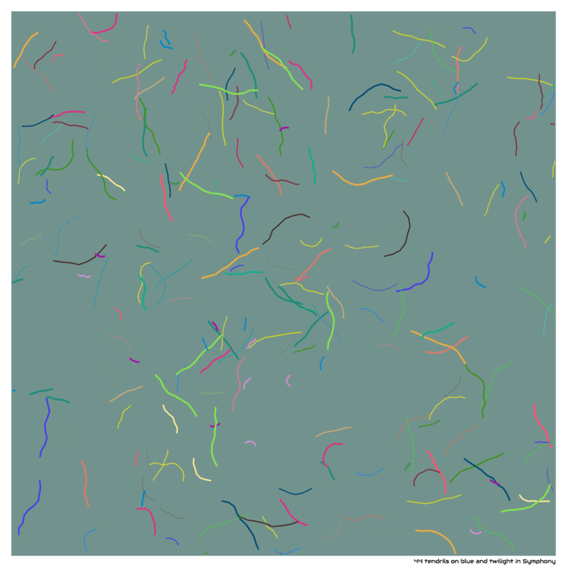44 tendrils on blue and twilight in Symphony