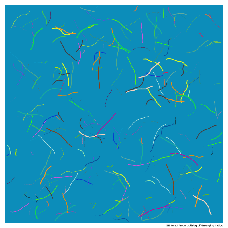 52 tendrils on Lullaby of Emerging indigo