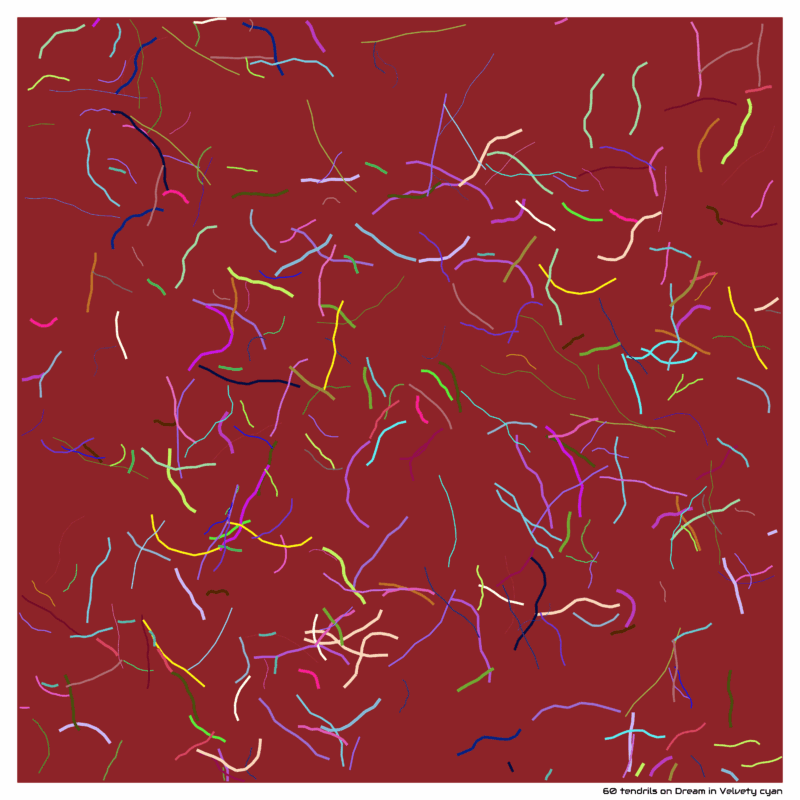 60 tendrils on Dream in Velvety cyan