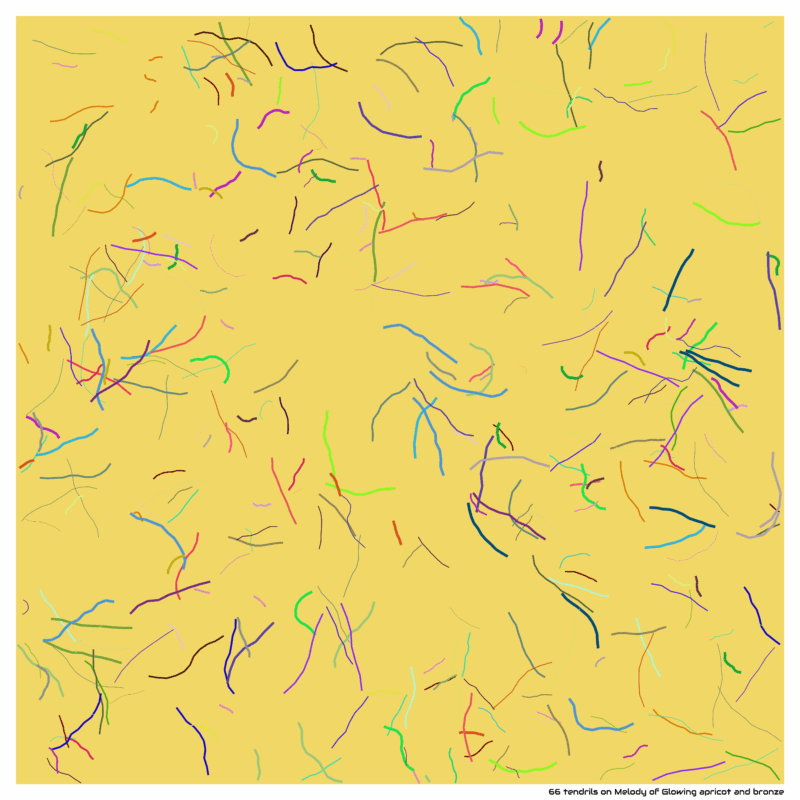 66 tendrils on Melody of Glowing apricot and bronze