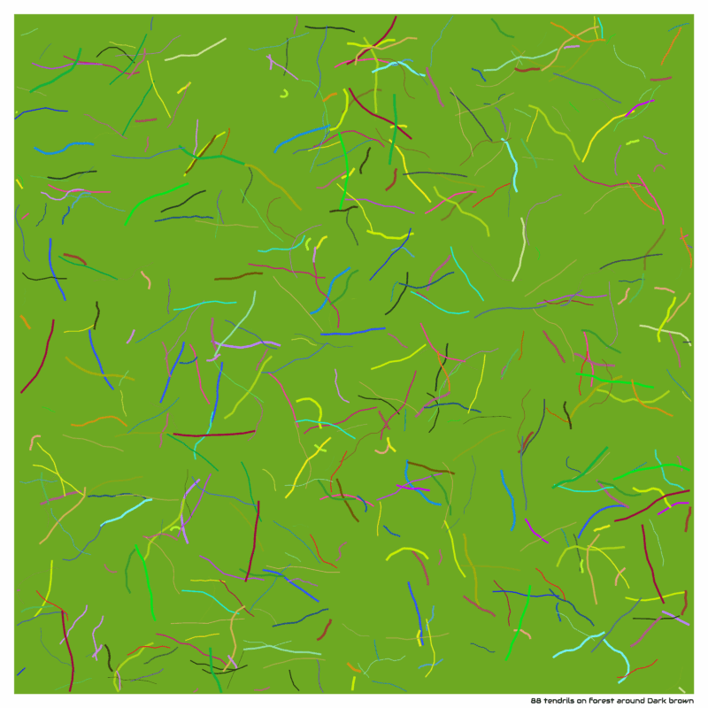 88 tendrils on forest around Dark brown