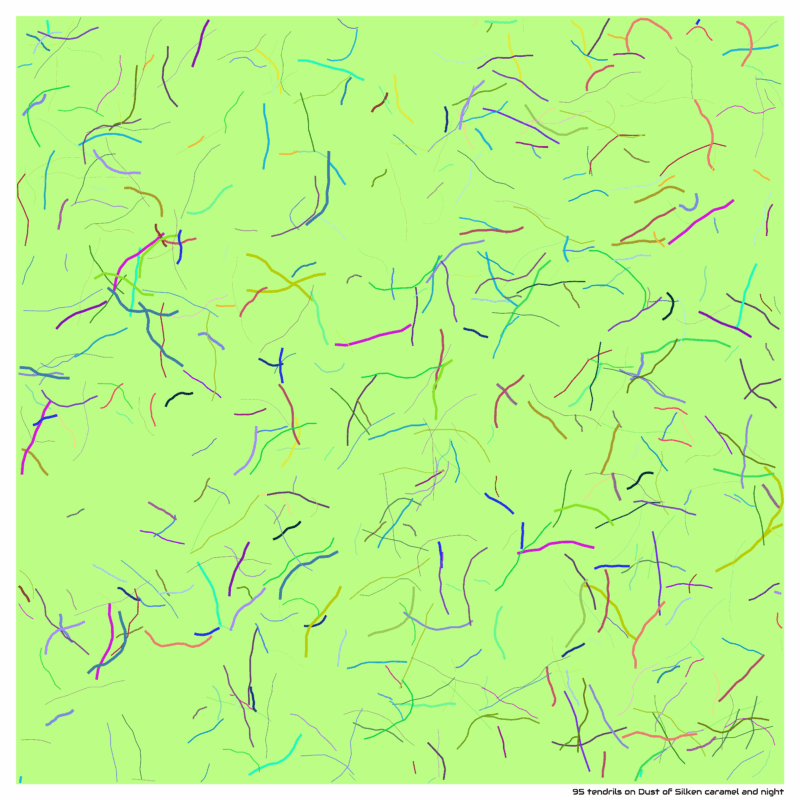 95 tendrils on Dust of Silken caramel and night