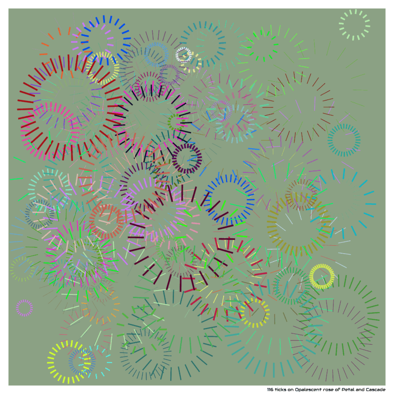 116 ticks on Opalescent rose of Petal and Cascade
