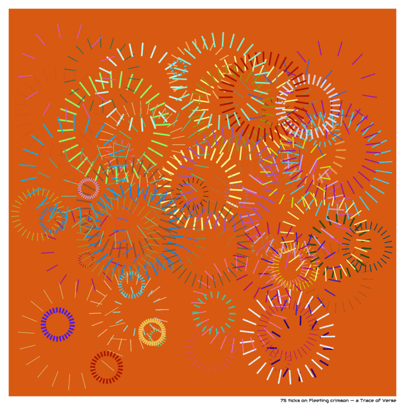 75 ticks on Fleeting crimson — a Trace of Verse