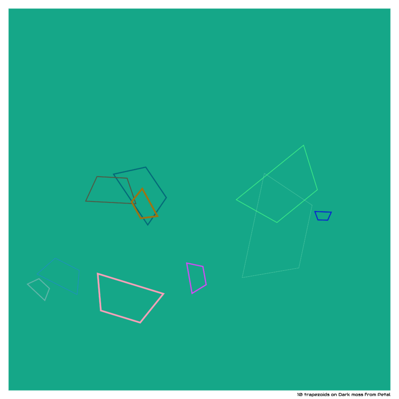 10 trapezoids on Dark moss from Petal