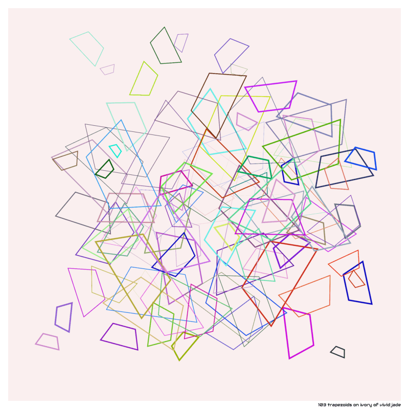 103 trapezoids on ivory of vivid jade