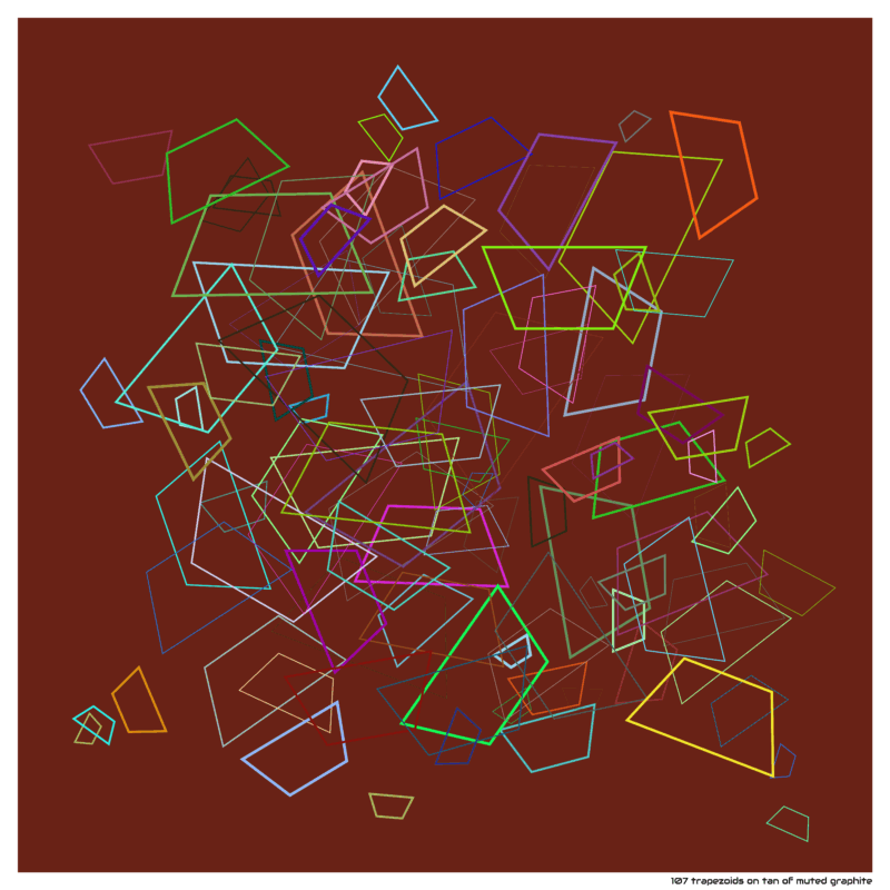 107 trapezoids on tan of muted graphite