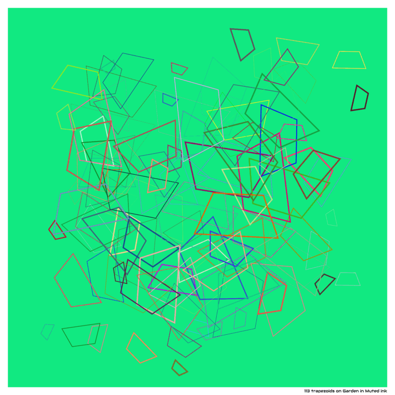 113 trapezoids on Garden in Muted ink