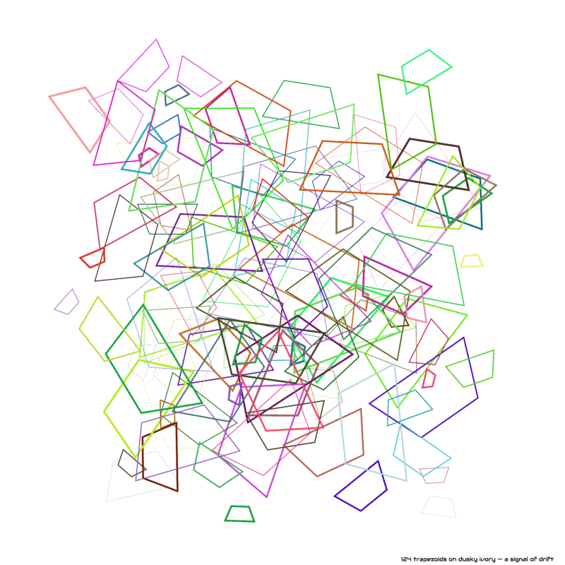 124 trapezoids on dusky ivory — a signal of drift