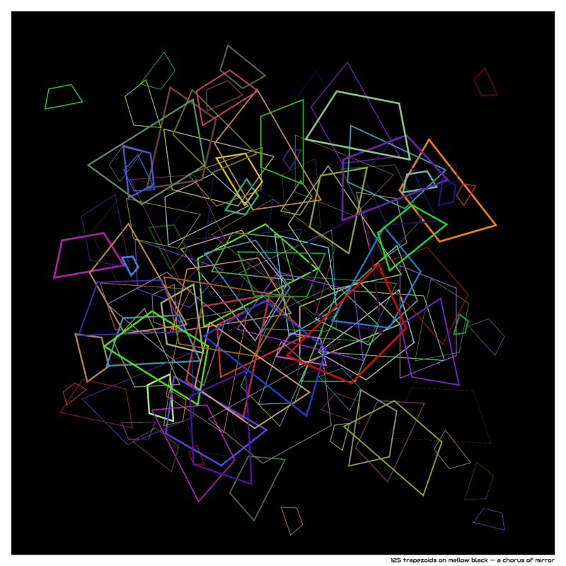 125 trapezoids on mellow black — a chorus of mirror