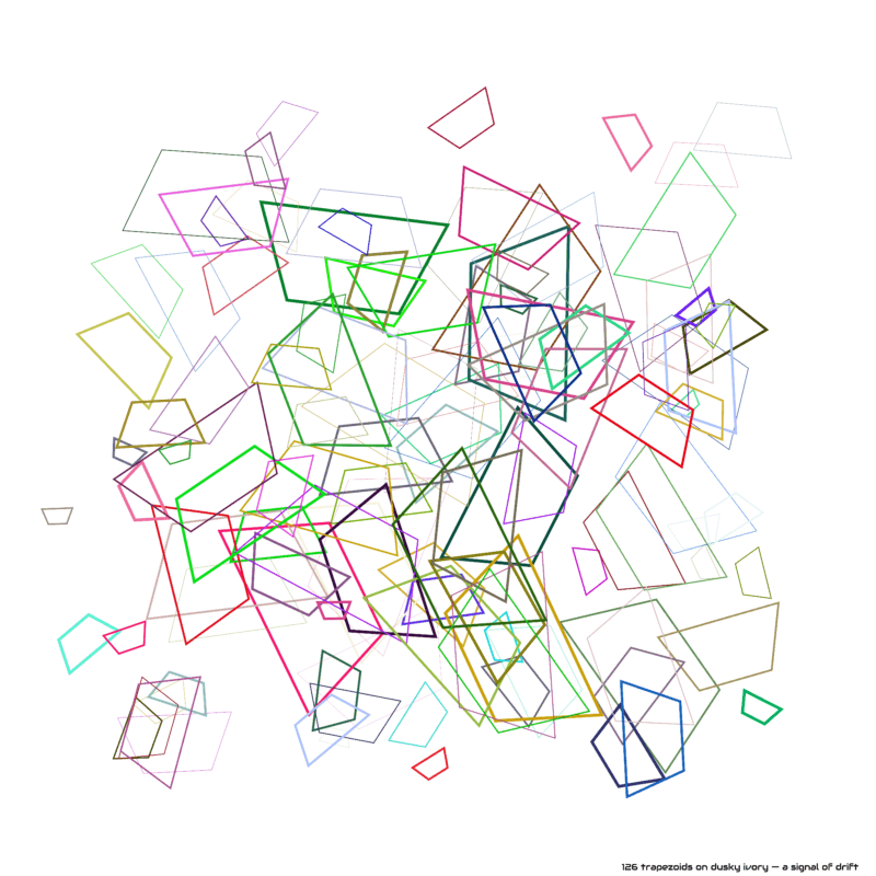 126 trapezoids on dusky ivory — a signal of drift
