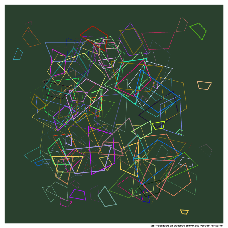 128 trapezoids on bleached smoke and wave of reflection