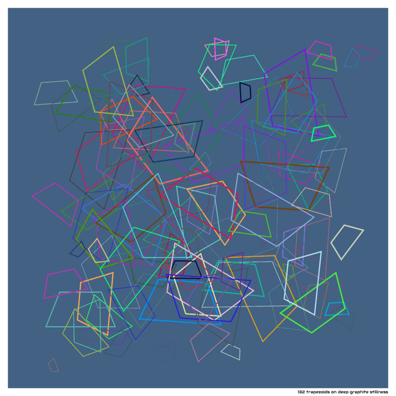 132 trapezoids on deep graphite stillness