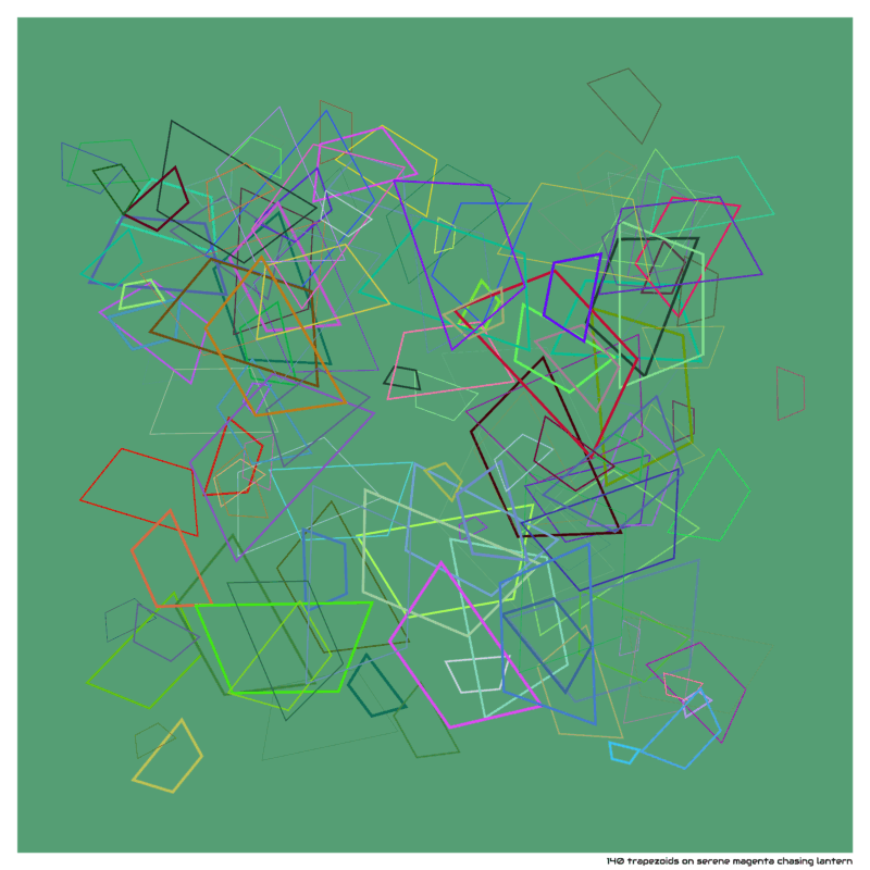 140 trapezoids on serene magenta chasing lantern