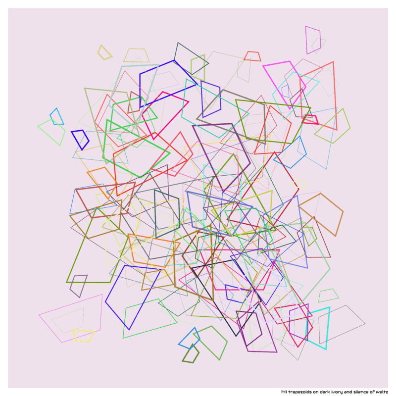 141 trapezoids on dark ivory and silence of waltz