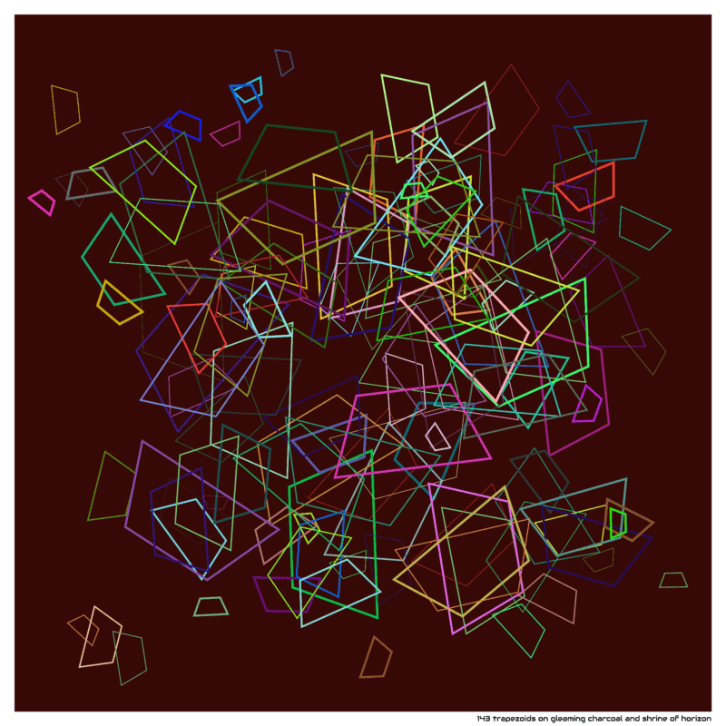 143 trapezoids on gleaming charcoal and shrine of horizon